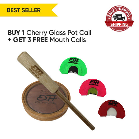 Buy 1 Cherry Glass Pot Call and Get 3 Free Mouth Calls - Esh Custom Calls