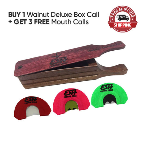 Buy 1 Walnut Deluxe Box Call and Get 3 Free Mouth Calls - Esh Custom Calls